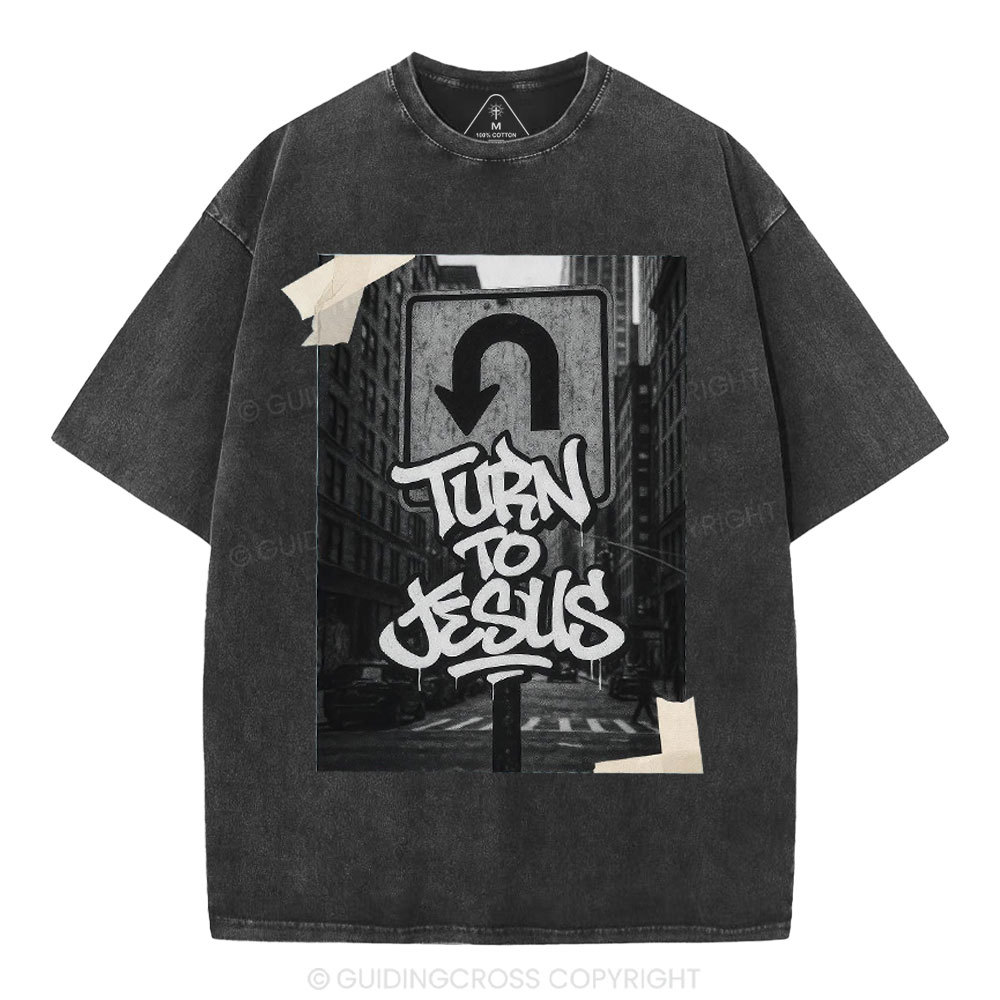 Turn To Jesus Christian Washed T-Shirt