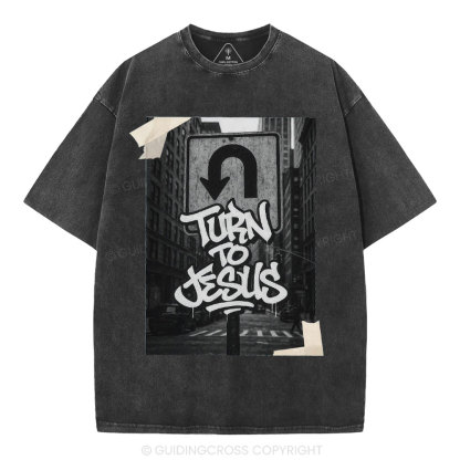 Turn To Jesus Christian Washed T-Shirt