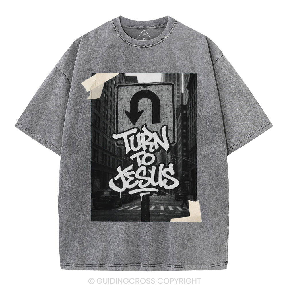 Turn To Jesus Christian Washed T-Shirt