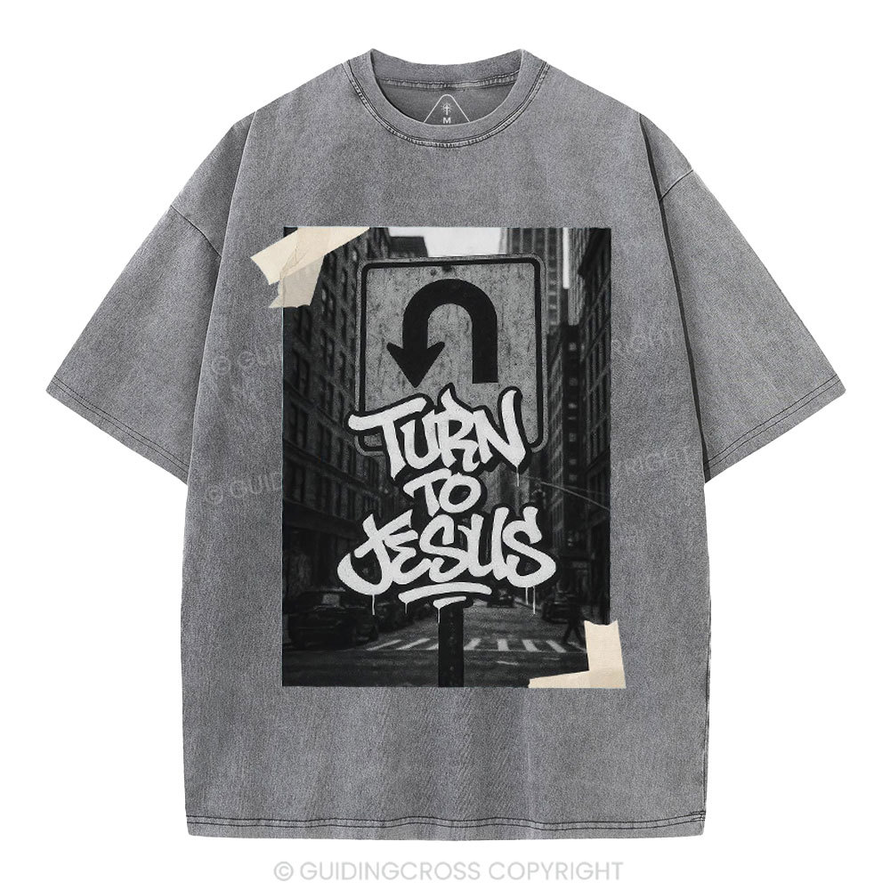 Turn To Jesus Christian Washed T-Shirt