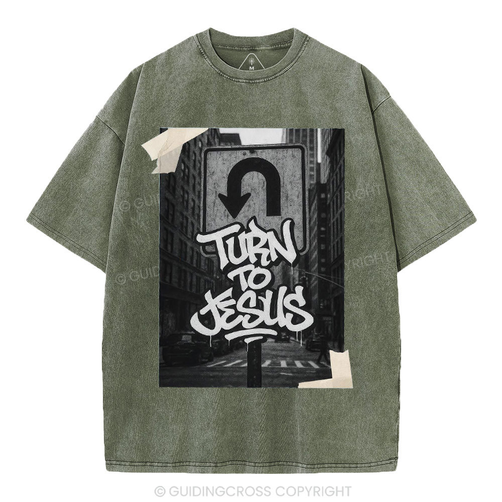 Turn To Jesus Christian Washed T-Shirt