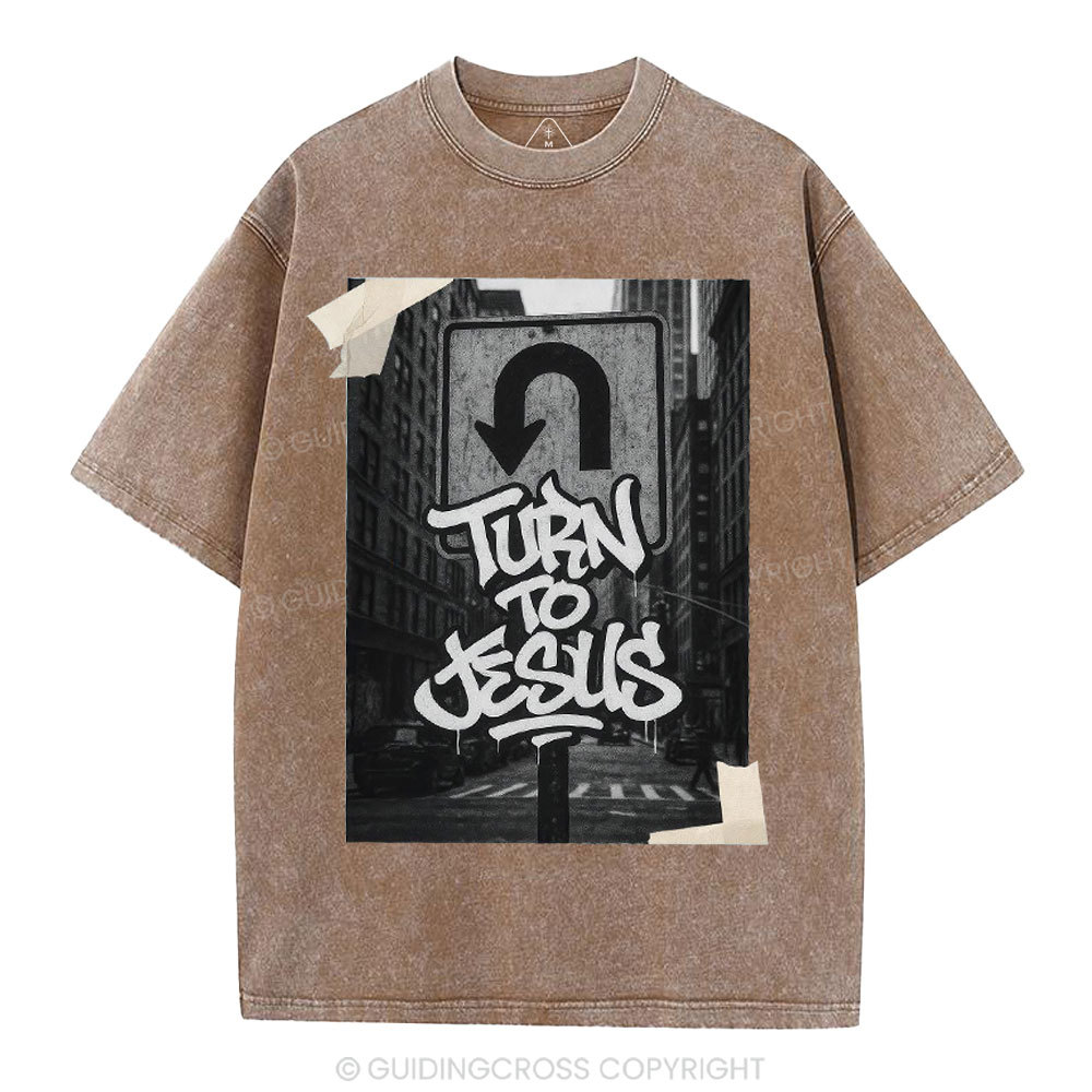 Turn To Jesus Christian Washed T-Shirt
