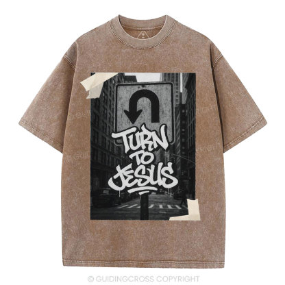 Turn To Jesus Christian Washed T-Shirt