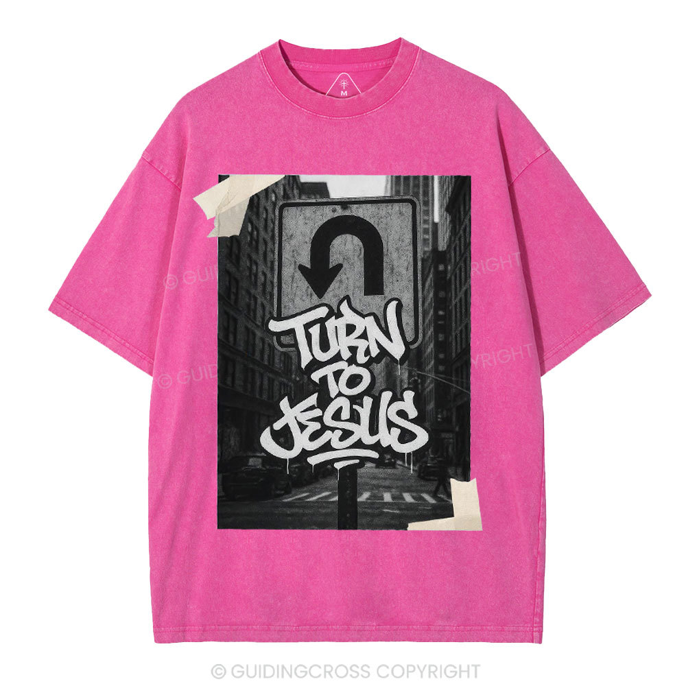 Turn To Jesus Christian Washed T-Shirt