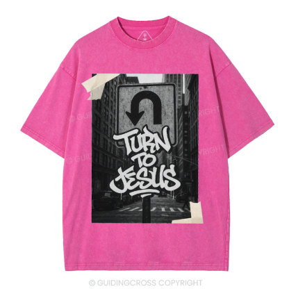 Turn To Jesus Christian Washed T-Shirt