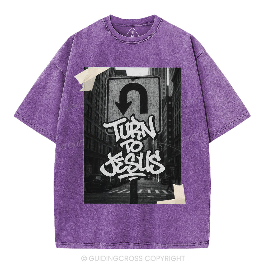 Turn To Jesus Christian Washed T-Shirt