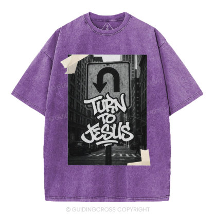 Turn To Jesus Christian Washed T-Shirt