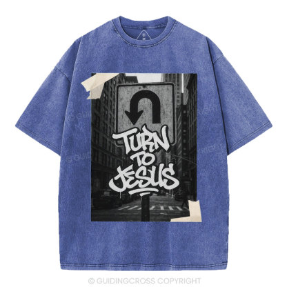 Turn To Jesus Christian Washed T-Shirt