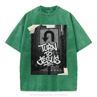 Turn To Jesus Christian Washed T-Shirt