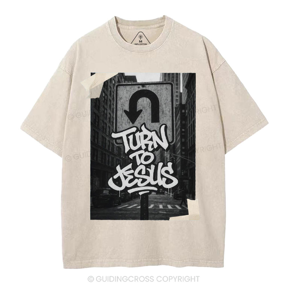 Turn To Jesus Christian Washed T-Shirt