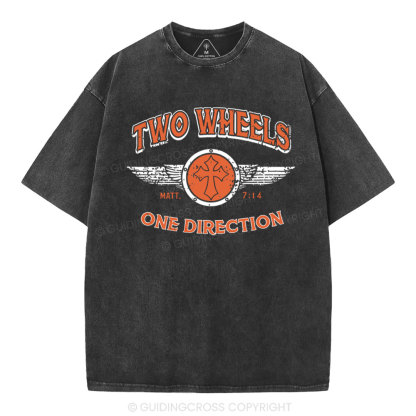Two Wheels  Christian Washed T-Shirt