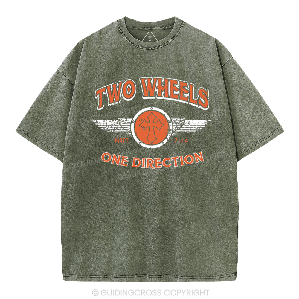 Two Wheels  Christian Washed T-Shirt