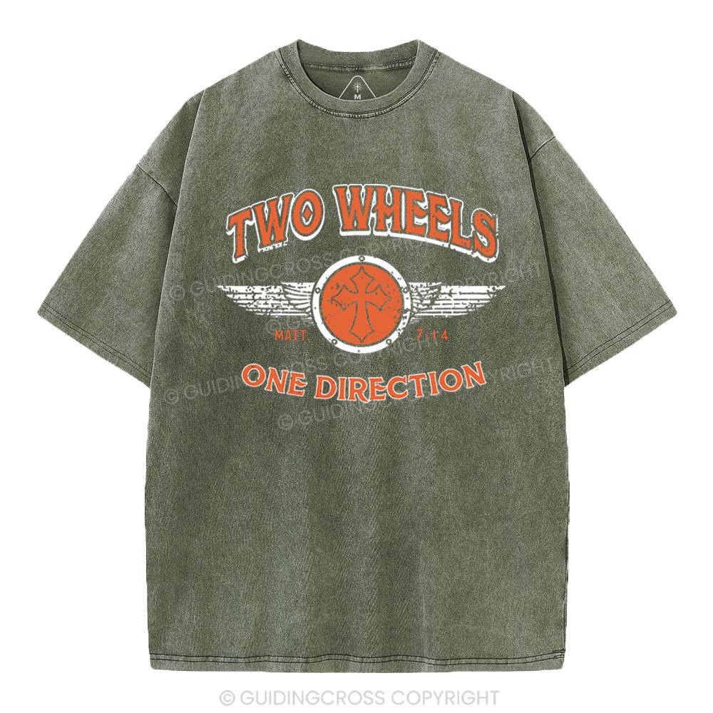 Two Wheels  Christian Washed T-Shirt