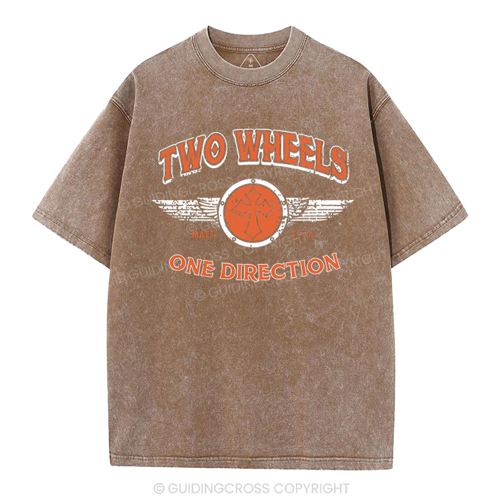 Two Wheels  Christian Washed T-Shirt