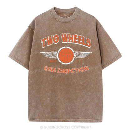 Two Wheels  Christian Washed T-Shirt