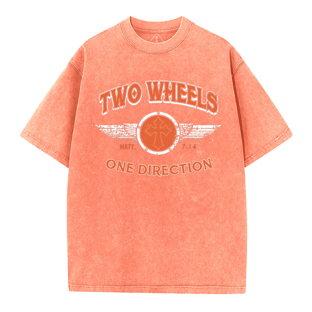 Two Wheels  Christian Washed T-Shirt