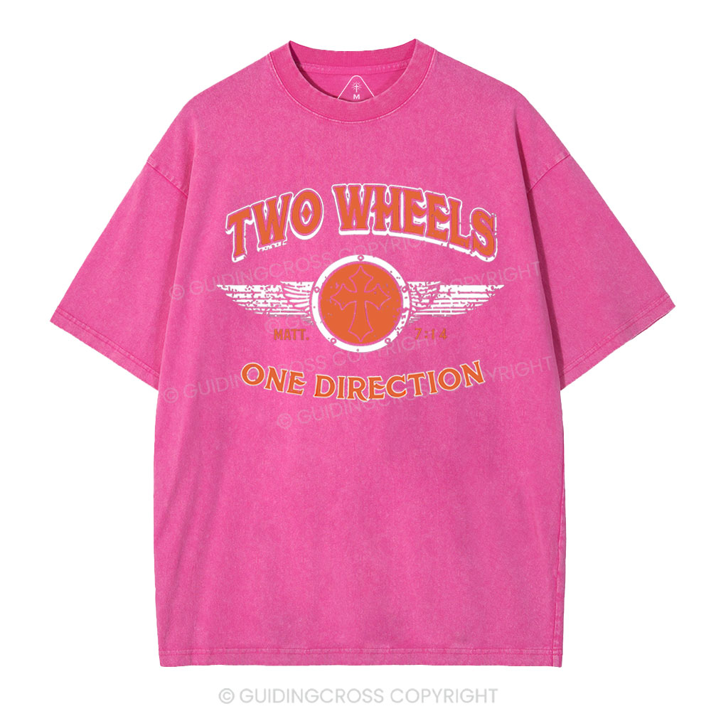 Two Wheels  Christian Washed T-Shirt