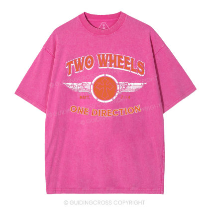 Two Wheels  Christian Washed T-Shirt