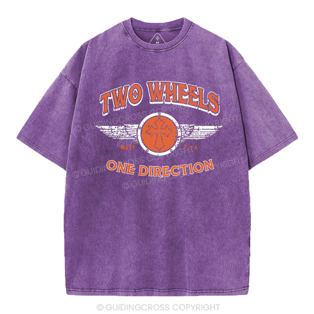 Two Wheels  Christian Washed T-Shirt