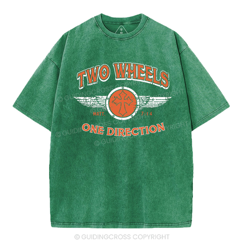 Two Wheels  Christian Washed T-Shirt