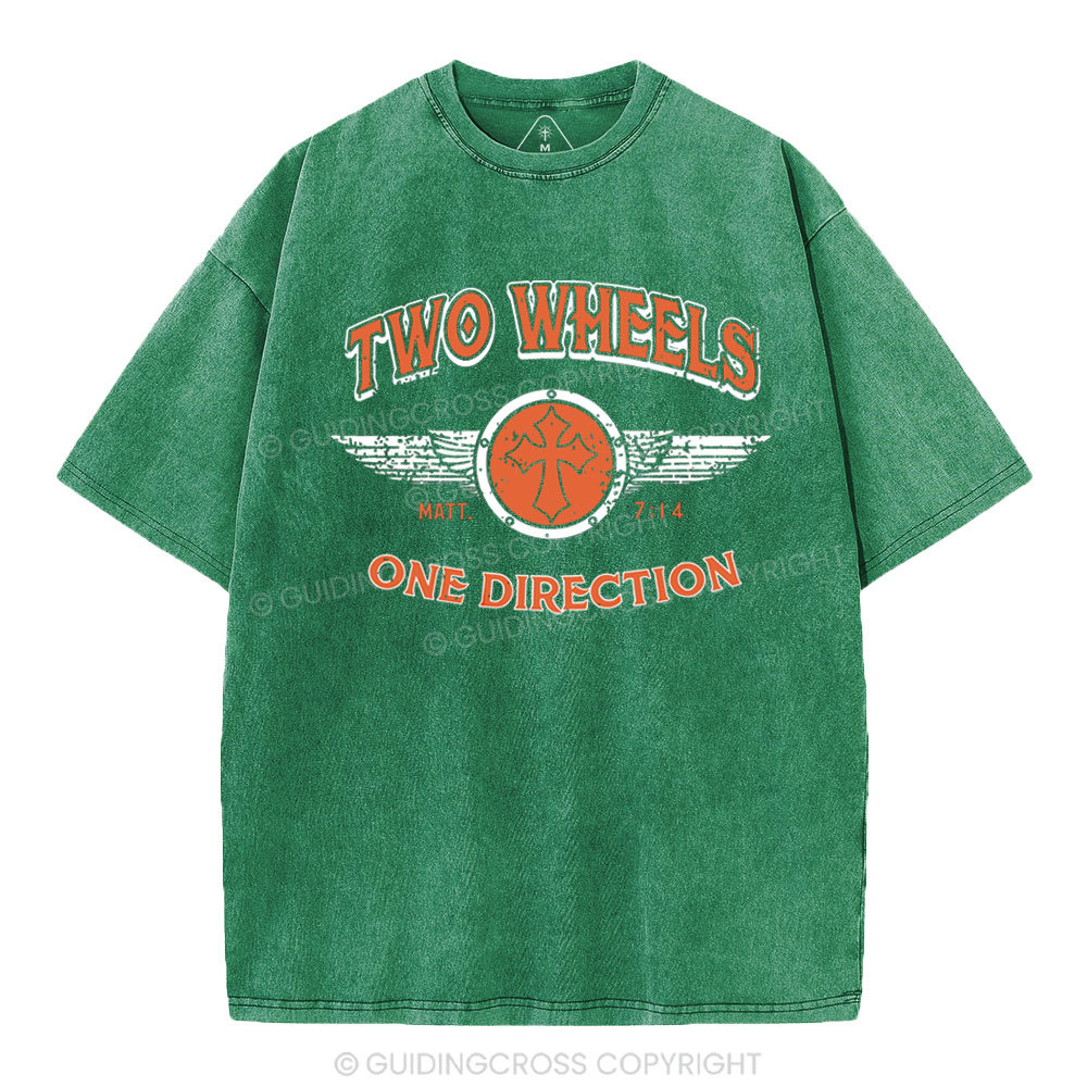 Two Wheels  Christian Washed T-Shirt