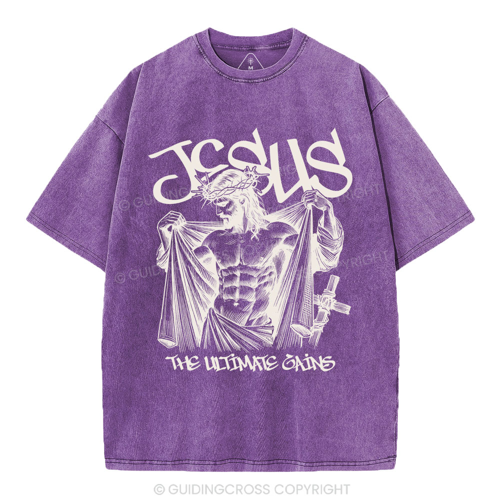Jesus The Ultimate Gains Christian Washed T-Shirt