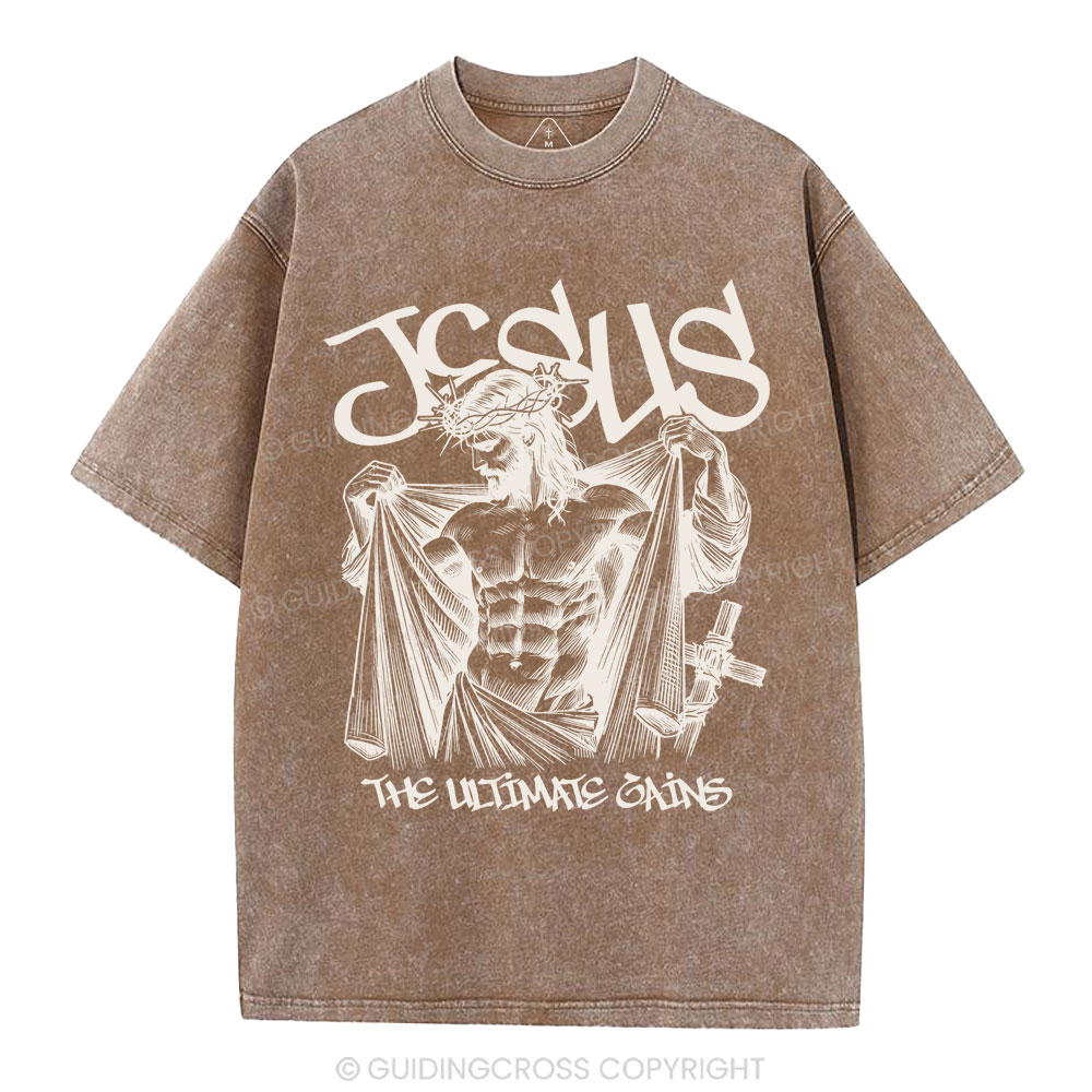 Jesus The Ultimate Gains Christian Washed T-Shirt