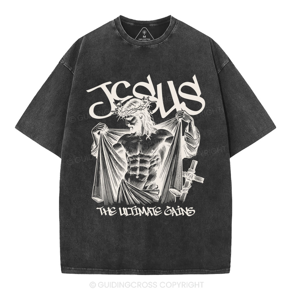 Jesus The Ultimate Gains Christian Washed T-Shirt