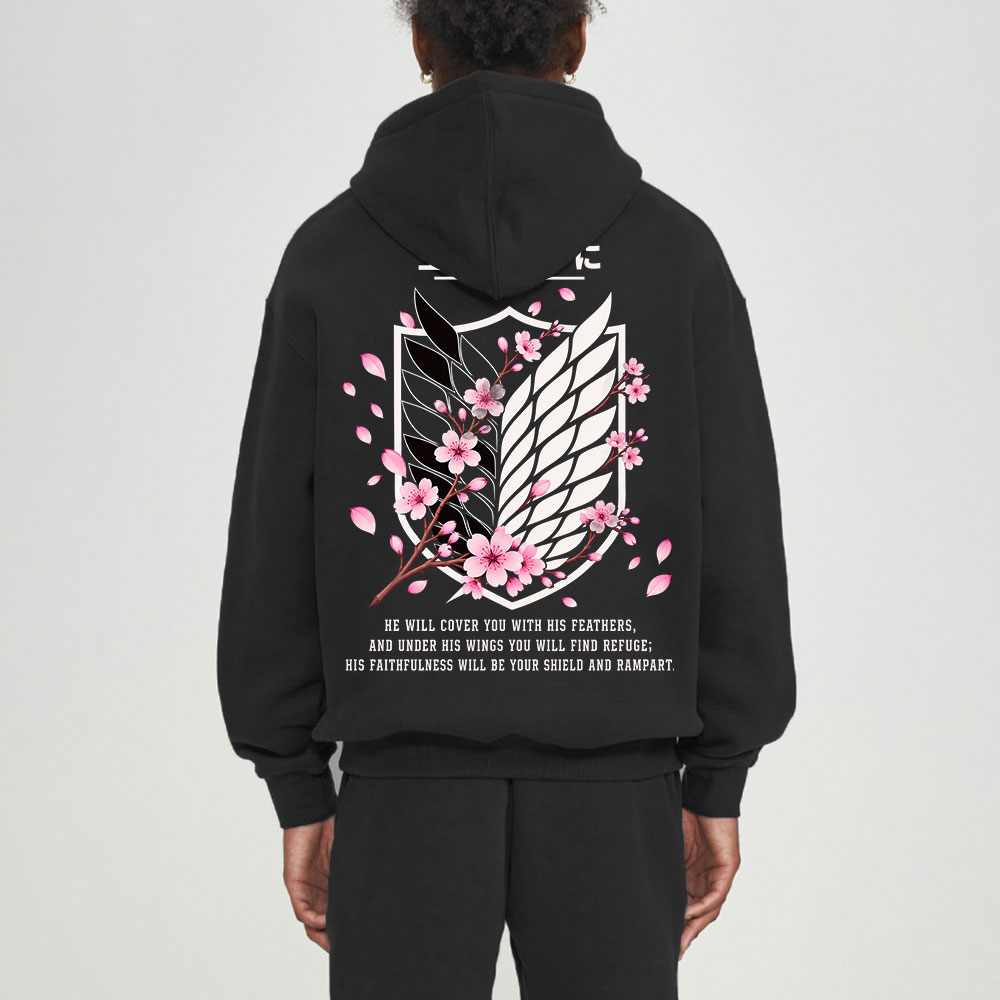 Under His Rings You Will Find Refuge Christian Premium Fleece Hoodie Set