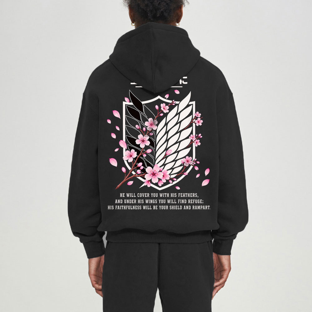 Under His Rings You Will Find Refuge Christian Premium Fleece Hoodie Set