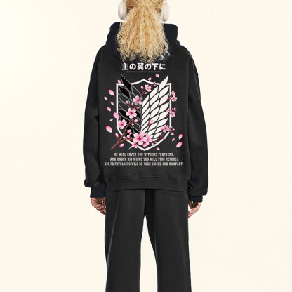 Under His Rings You Will Find Refuge Christian Premium Fleece Hoodie Set