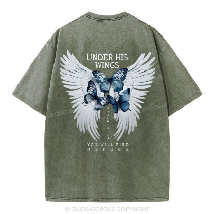 Under His Wing Christian Washed T-Shirt