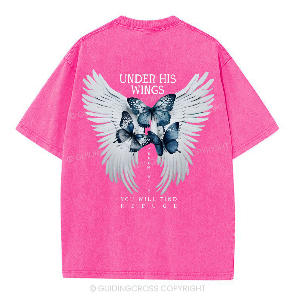Under His Wing Christian Washed T-Shirt