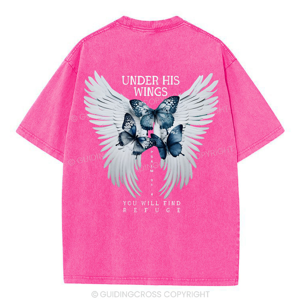 Under His Wing Christian Washed T-Shirt
