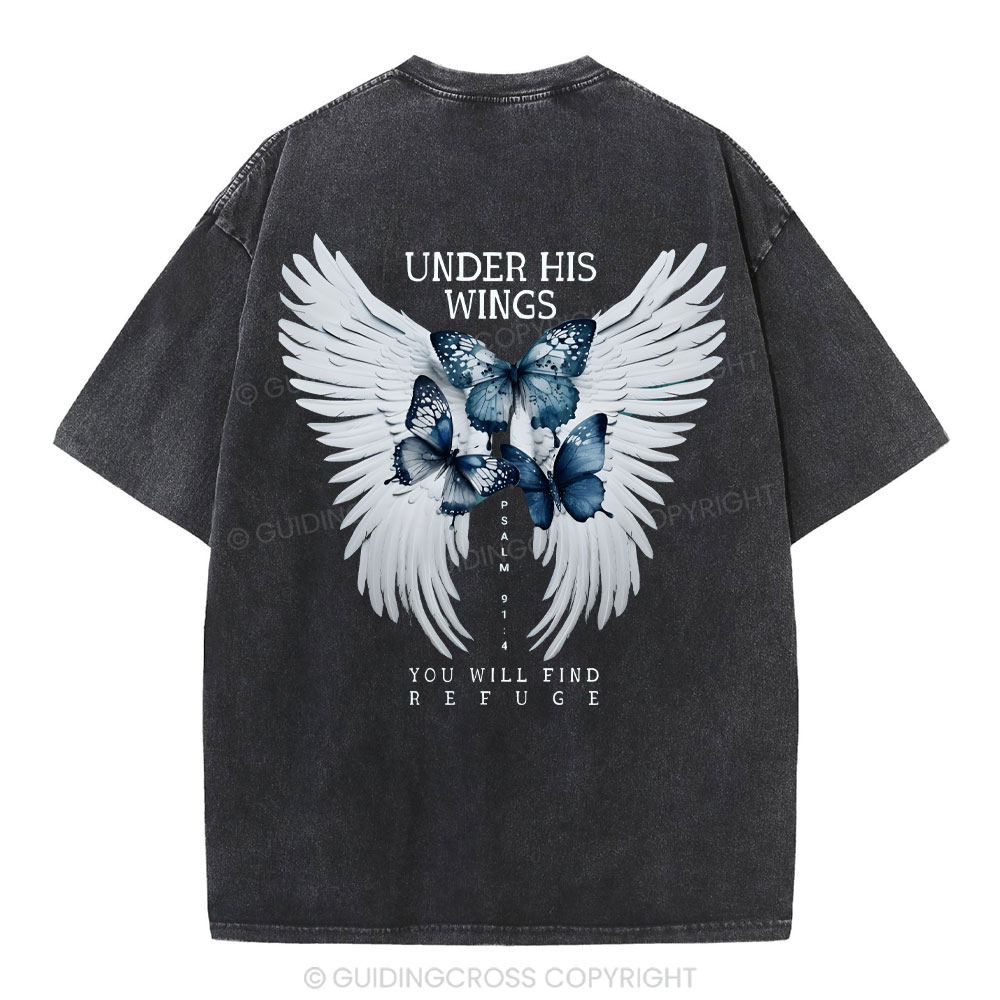 Under His Wing Christian Washed T-Shirt