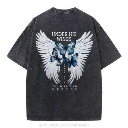Under His Wing Christian Washed T-Shirt