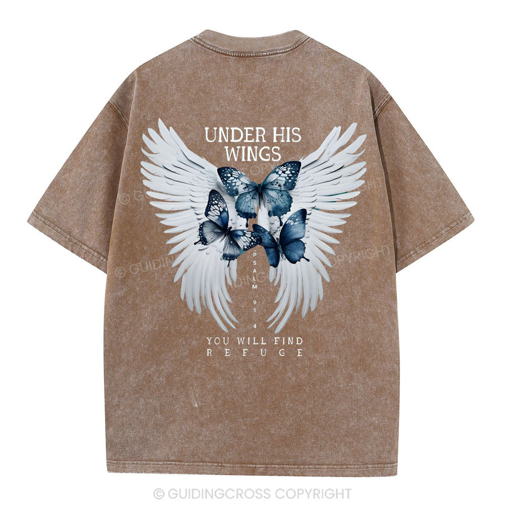 Under His Wing Christian Washed T-Shirt