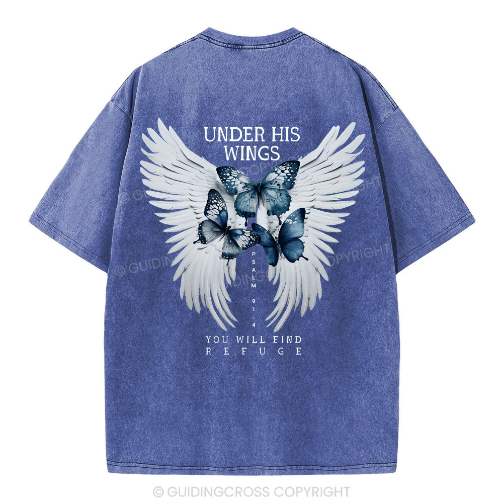 Under His Wing Christian Washed T-Shirt