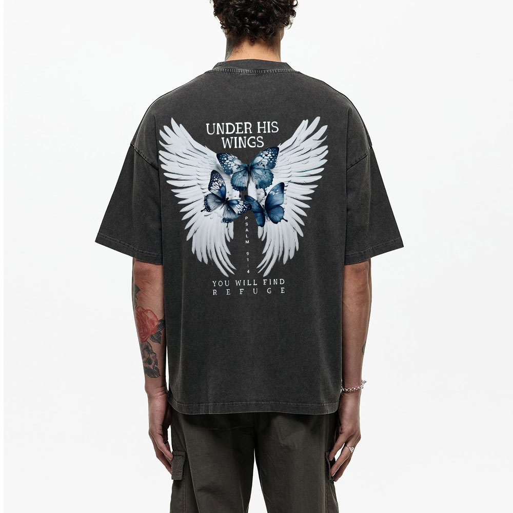 Under His Wing Christian Washed T-Shirt