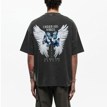 Under His Wing Christian Washed T-Shirt
