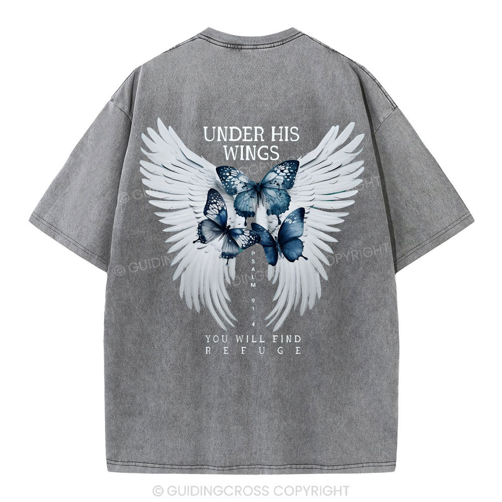 Under His Wing Christian Washed T-Shirt