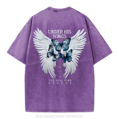 Under His Wing Christian Washed T-Shirt