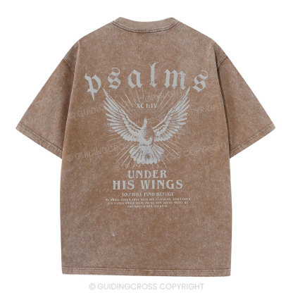 Under His Wings Christian Washed T-Shirt