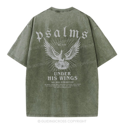 Under His Wings Christian Washed T-Shirt