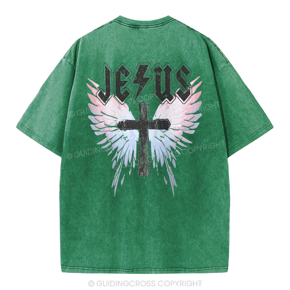 Under His Wings  Christian Washed T-Shirt