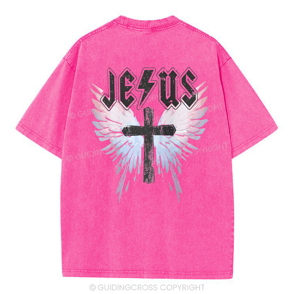 Under His Wings  Christian Washed T-Shirt