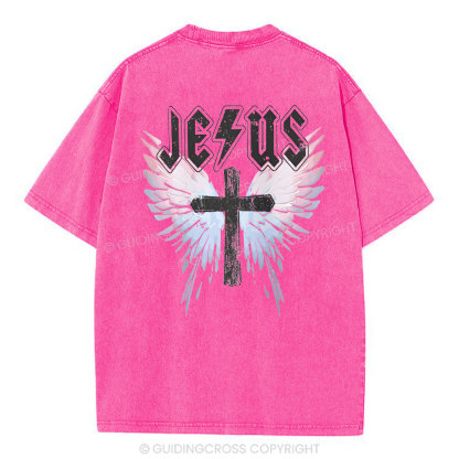 Under His Wings  Christian Washed T-Shirt