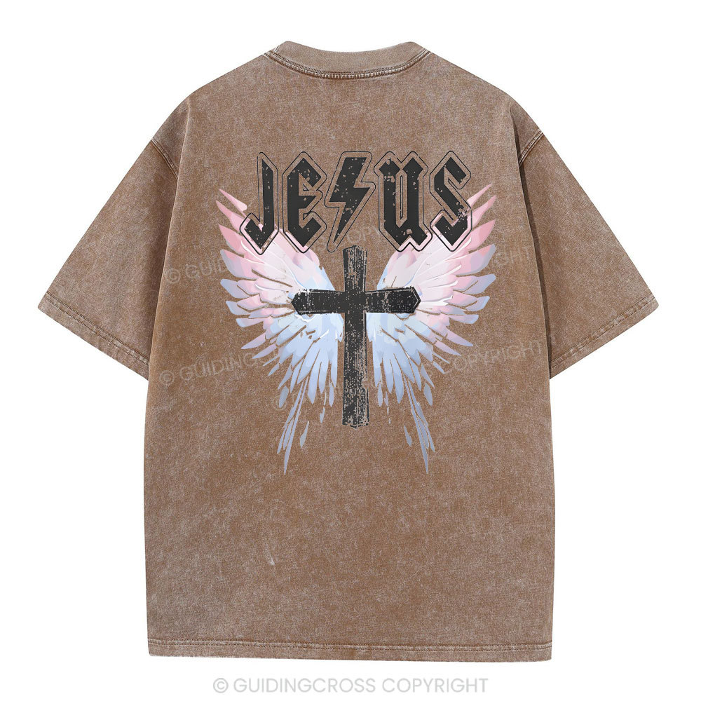 Under His Wings  Christian Washed T-Shirt