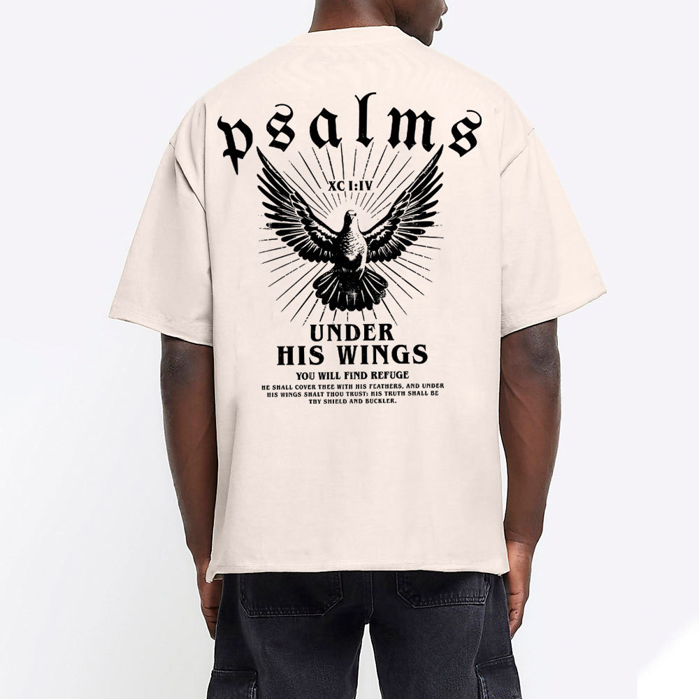 Under His Wings Christian Washed T-Shirt