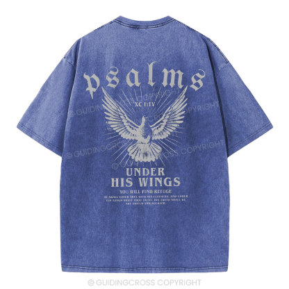 Under His Wings Christian Washed T-Shirt